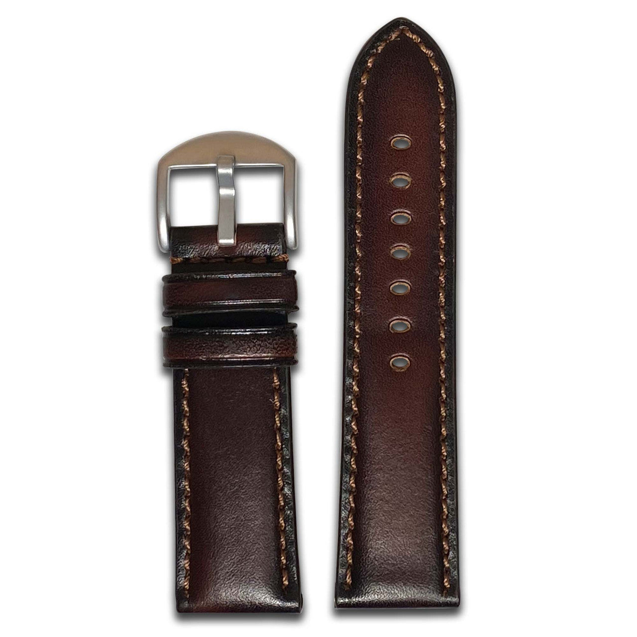 Oak Leather Watch Band | Mocha | Match Stitch