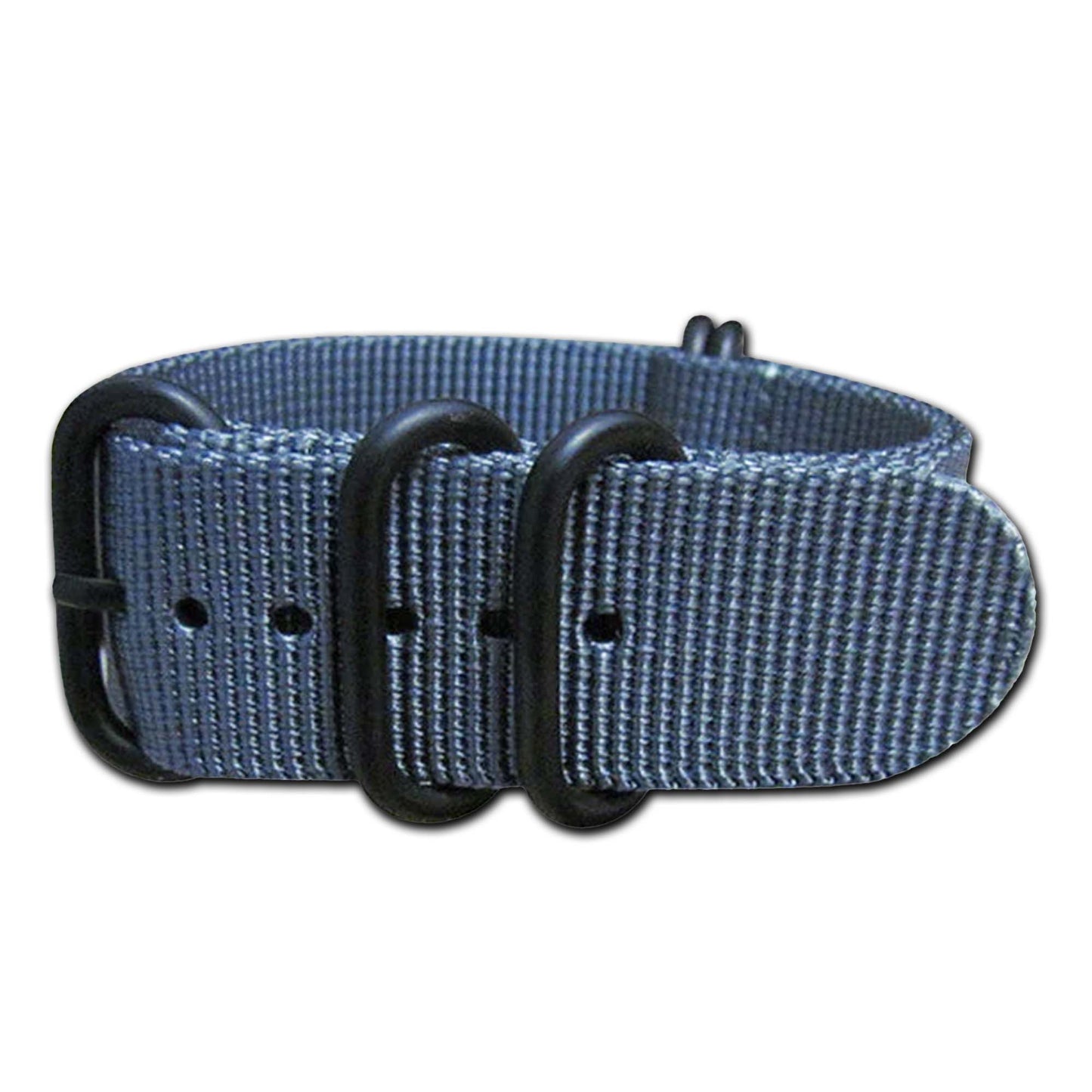 Ballistic Nylon Watch Band | 5-Ring | Grey | PVD (Black) Hardware