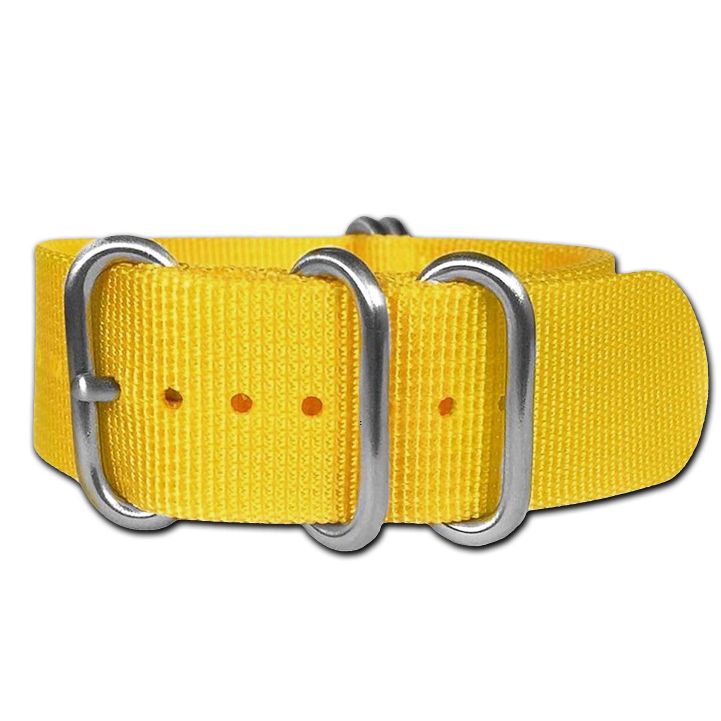 Ballistic Nylon Watch Band | 5-Ring | Yellow | Brushed Hardware