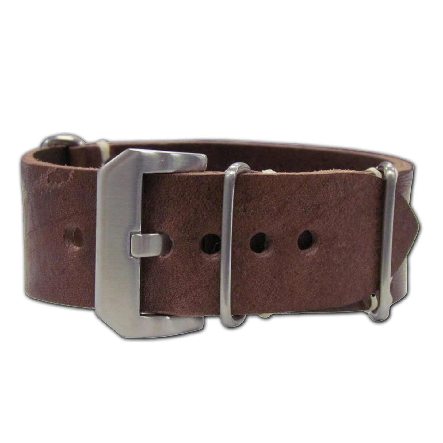 Vintage Leather Watch Band | Panerai Style | One-Piece | Dark Brown (Italian Leather)