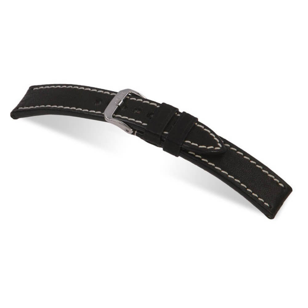 Genuine Vintage Leather Watch Band | Oxford | Black