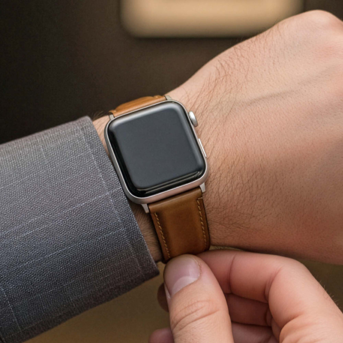 Horween Shell Cordovan Watch Band for Apple Watch - Bourbon