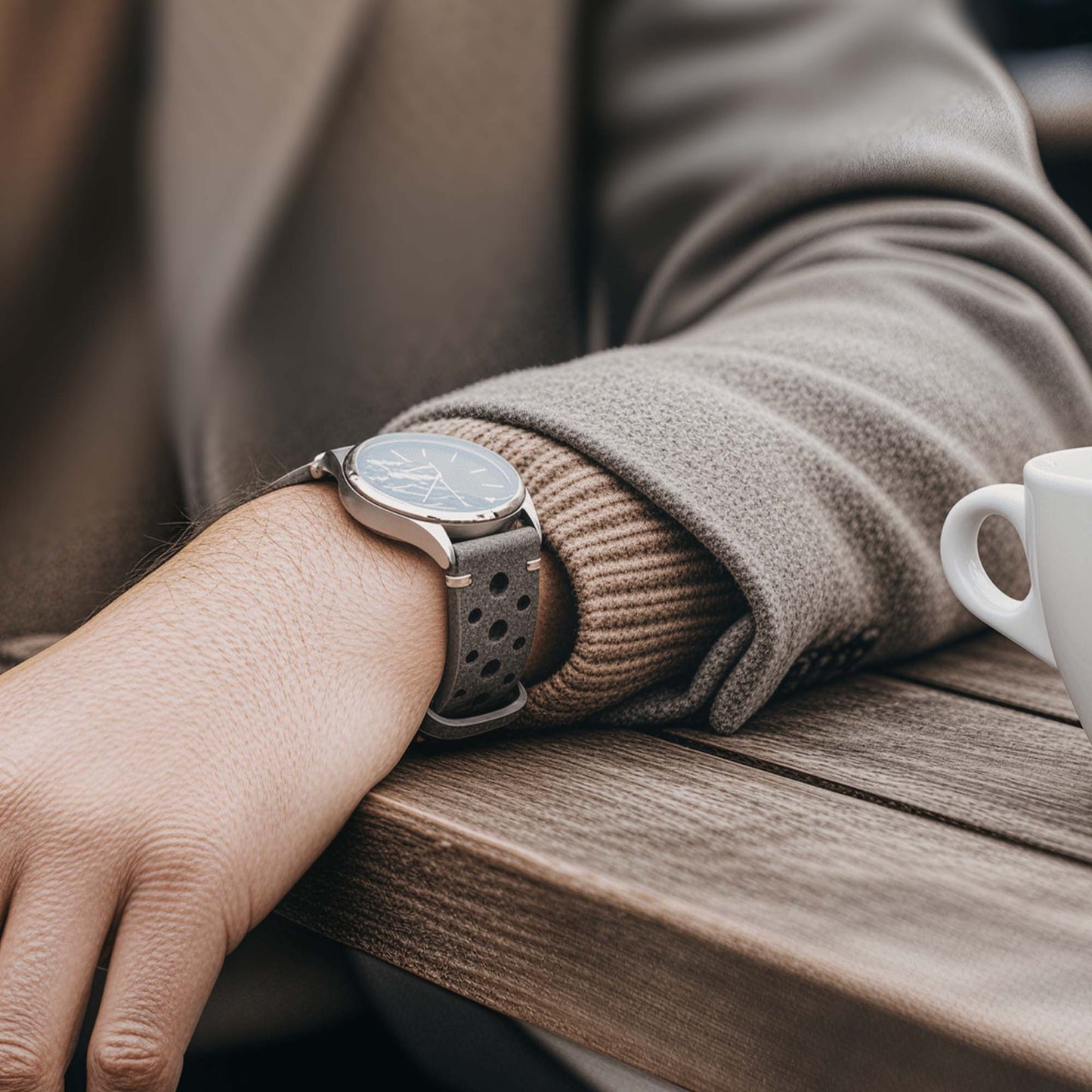 Vintage Leather Watch Band with Racing Holes
