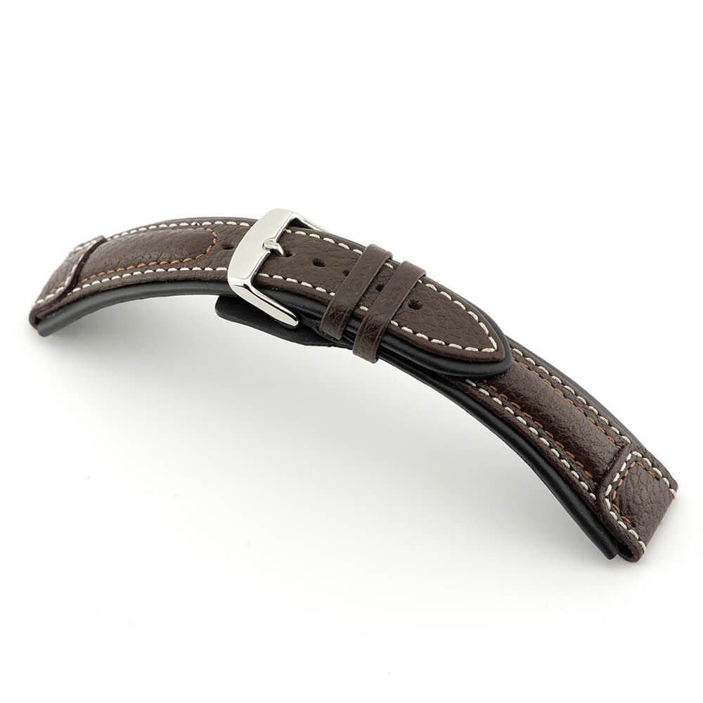 Genuine Buffalo Leather Watch Band | Performance | Aviator Style | Mocha