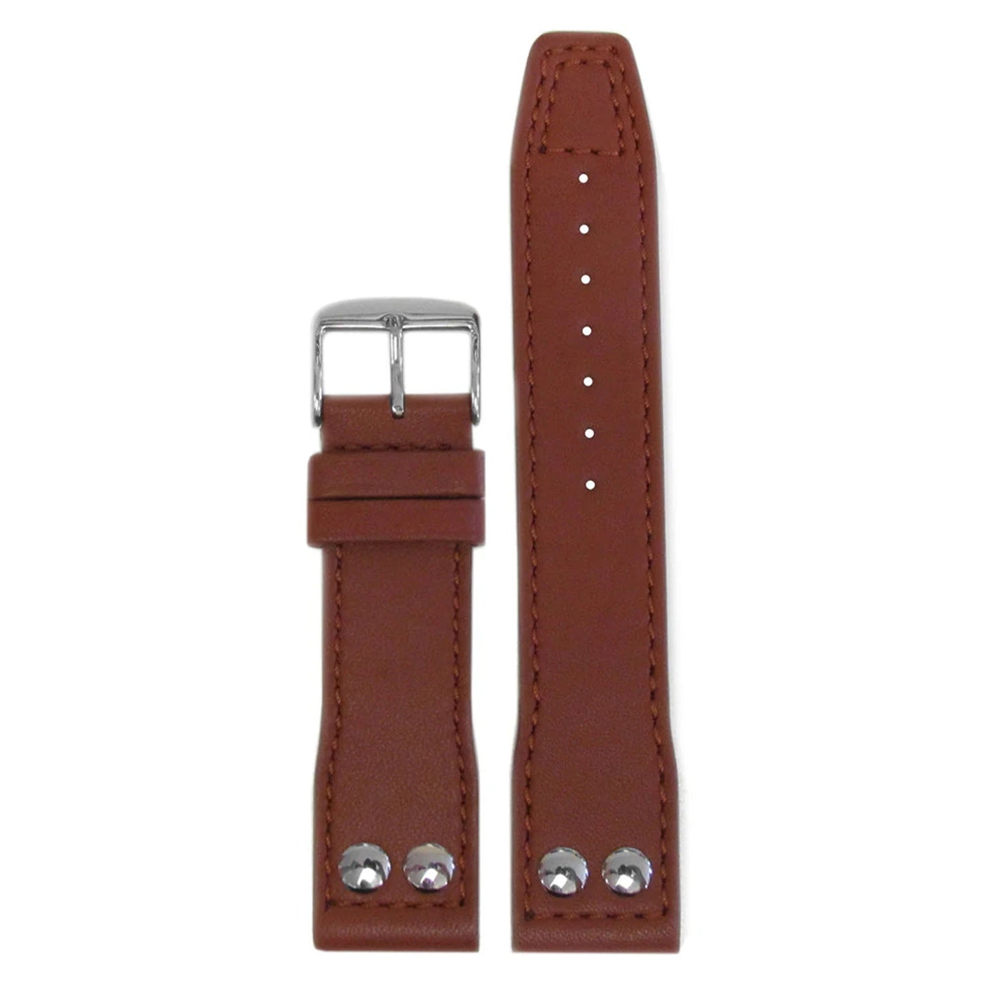 Quick Release | Calf Leather Pilot Watch Band | Brown | Match Stitch | IWC Style