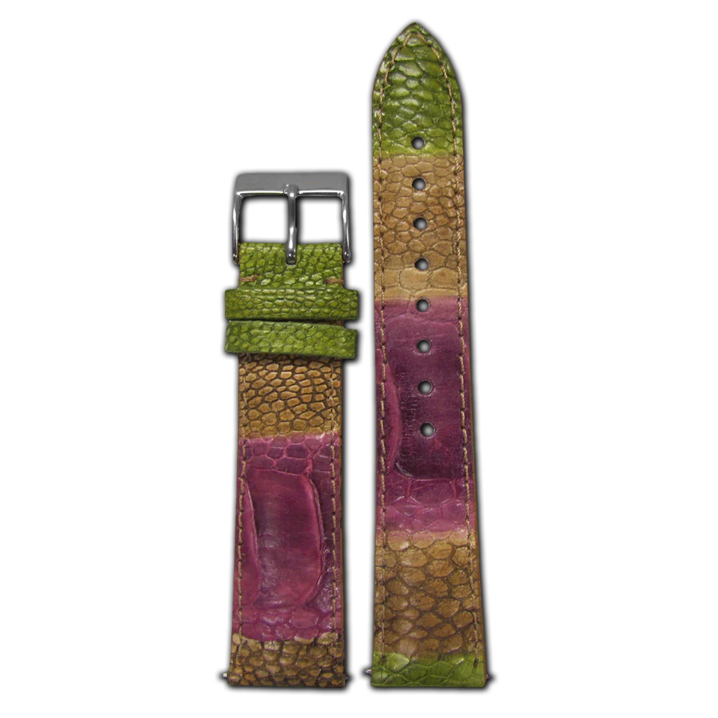 Ostrich Watch Band | Quick Release | Tri-Color | for Michele