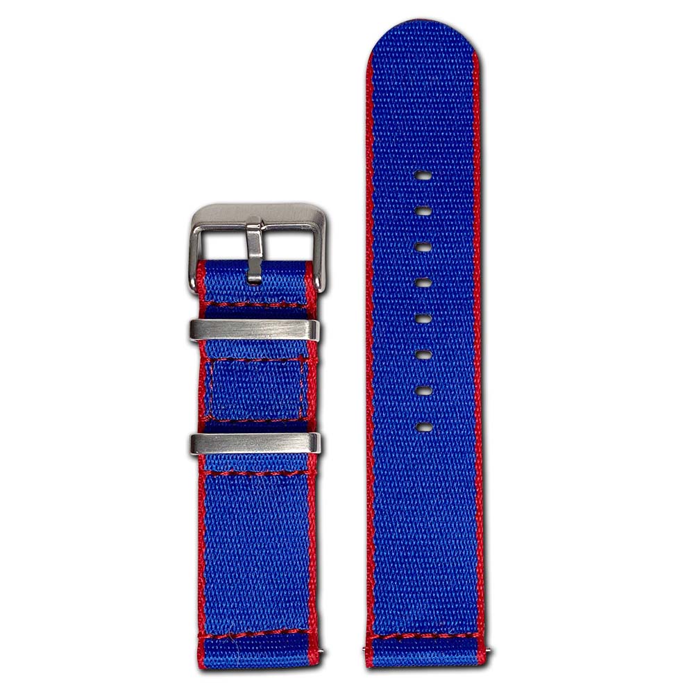 Quick Release Watch Band | Seatbelt | Two-Piece | Red Stitch | Navy