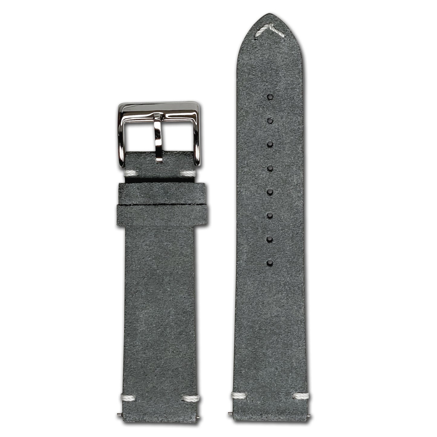 Quick Release Watch Band | Suede Leather | Minimal Stitch | Dark Grey