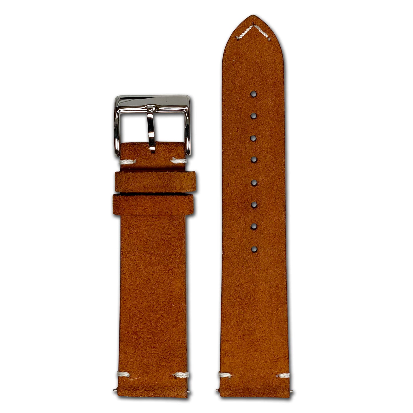 Quick Release Watch Band | Suede Leather | Minimal Stitch | Light Brown