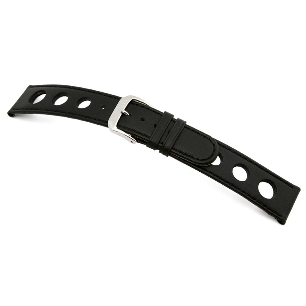 Cow Leather Watch Band with Racing Holes | Racing | Black