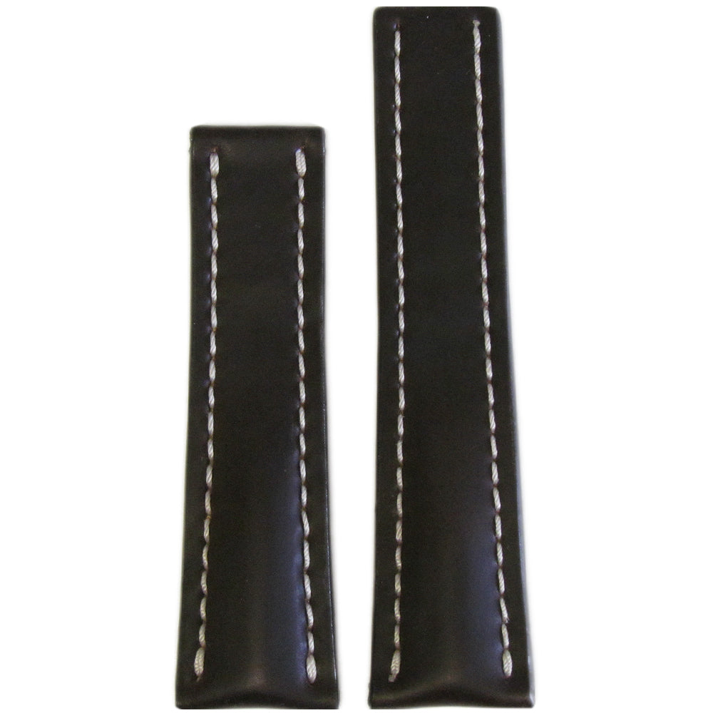Shell Cordovan Leather Watch Band | Mocha | White Stitch | For Breitling Deploy