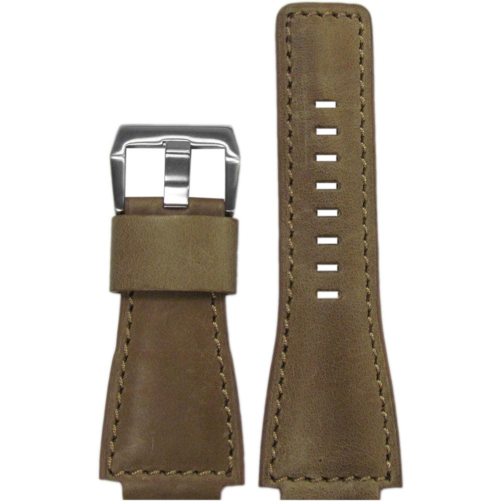 Vintage Leather Watch Band | Natural | Match Stitching | For Bell & Ross