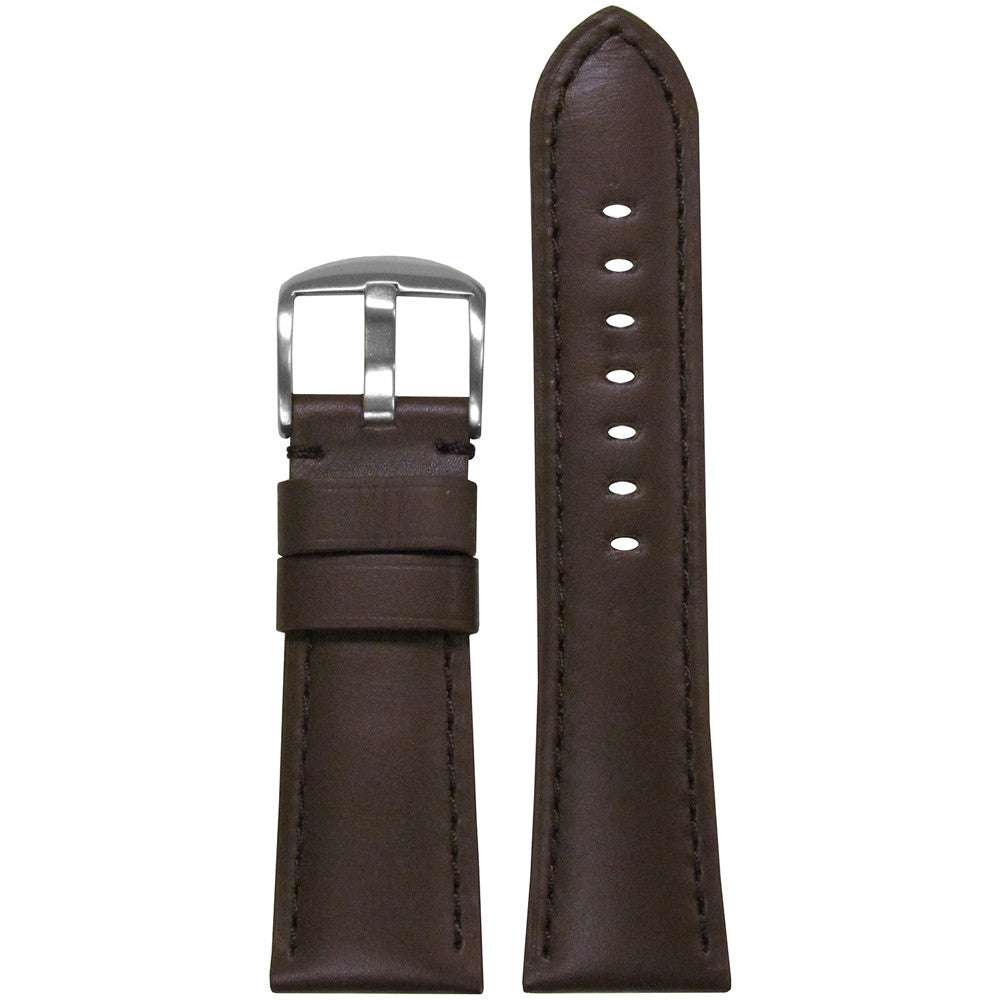 Soft Calf Leather Watch Band | Brown | Colored Stitch | for Panerai Radiomir