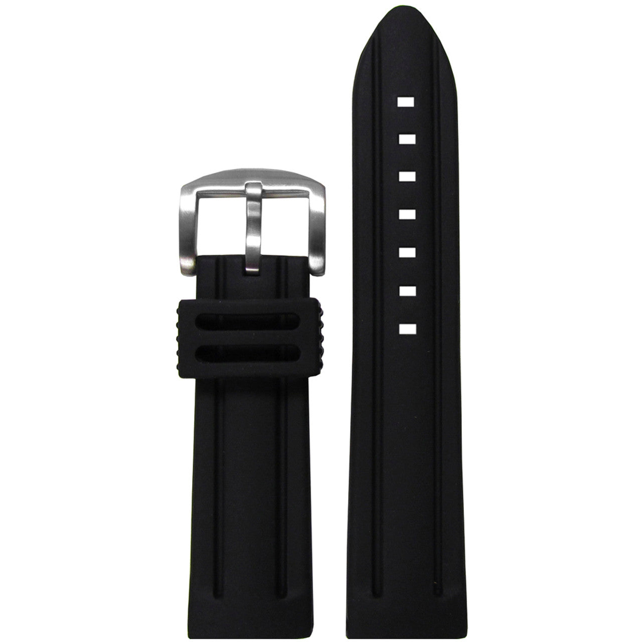 Softest Rubber Watch Band | Waterproof | Diver | Black