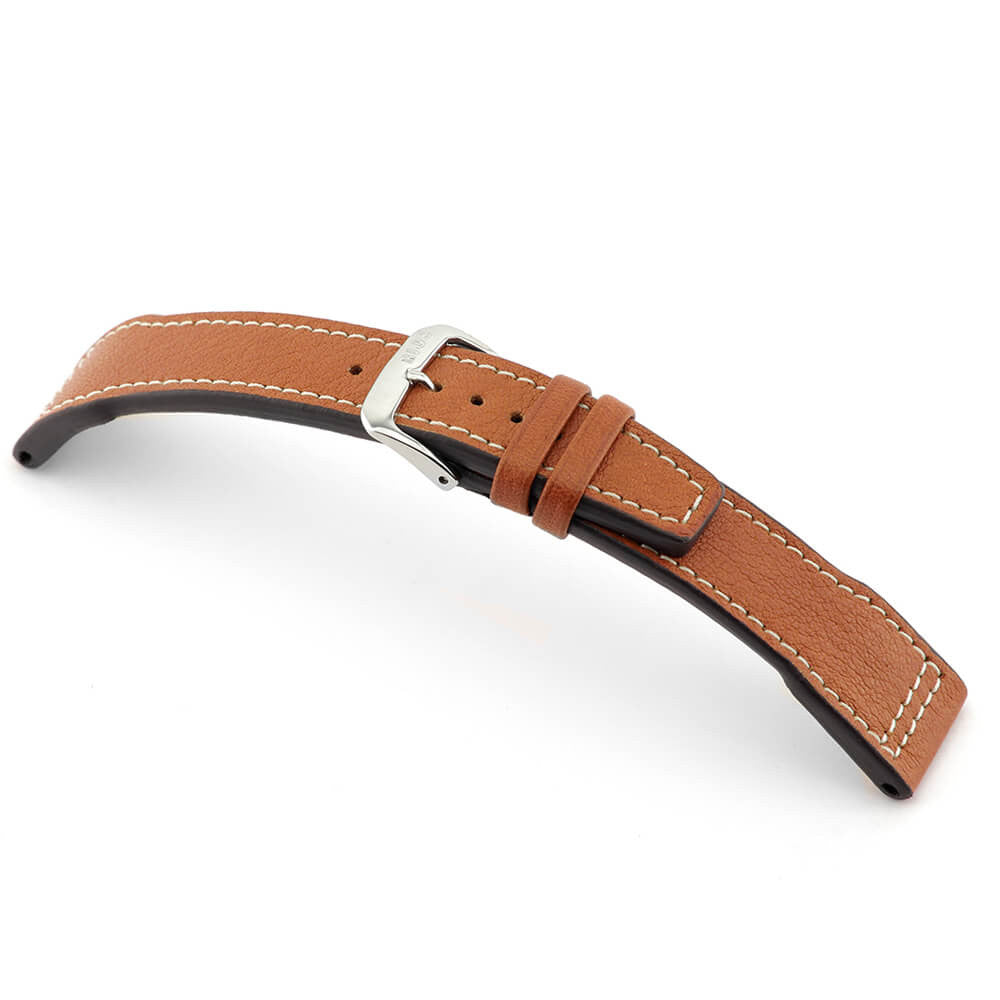 Genuine Certified Organic Leather Watch Band | Sonthofen | Cognac