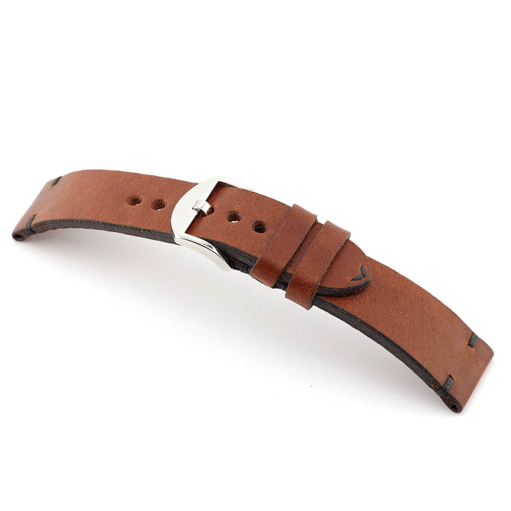 Genuine Vintage Leather Watch Band | Sullivan | Mahogany | Minimal Stitch