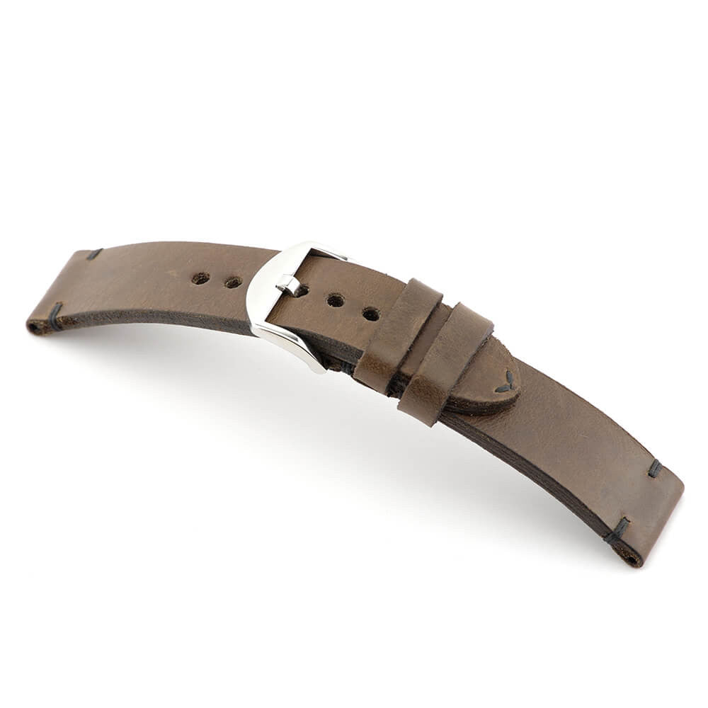 Genuine Vintage Leather Watch Band | Sullivan | Mocha | Minimal Stitch