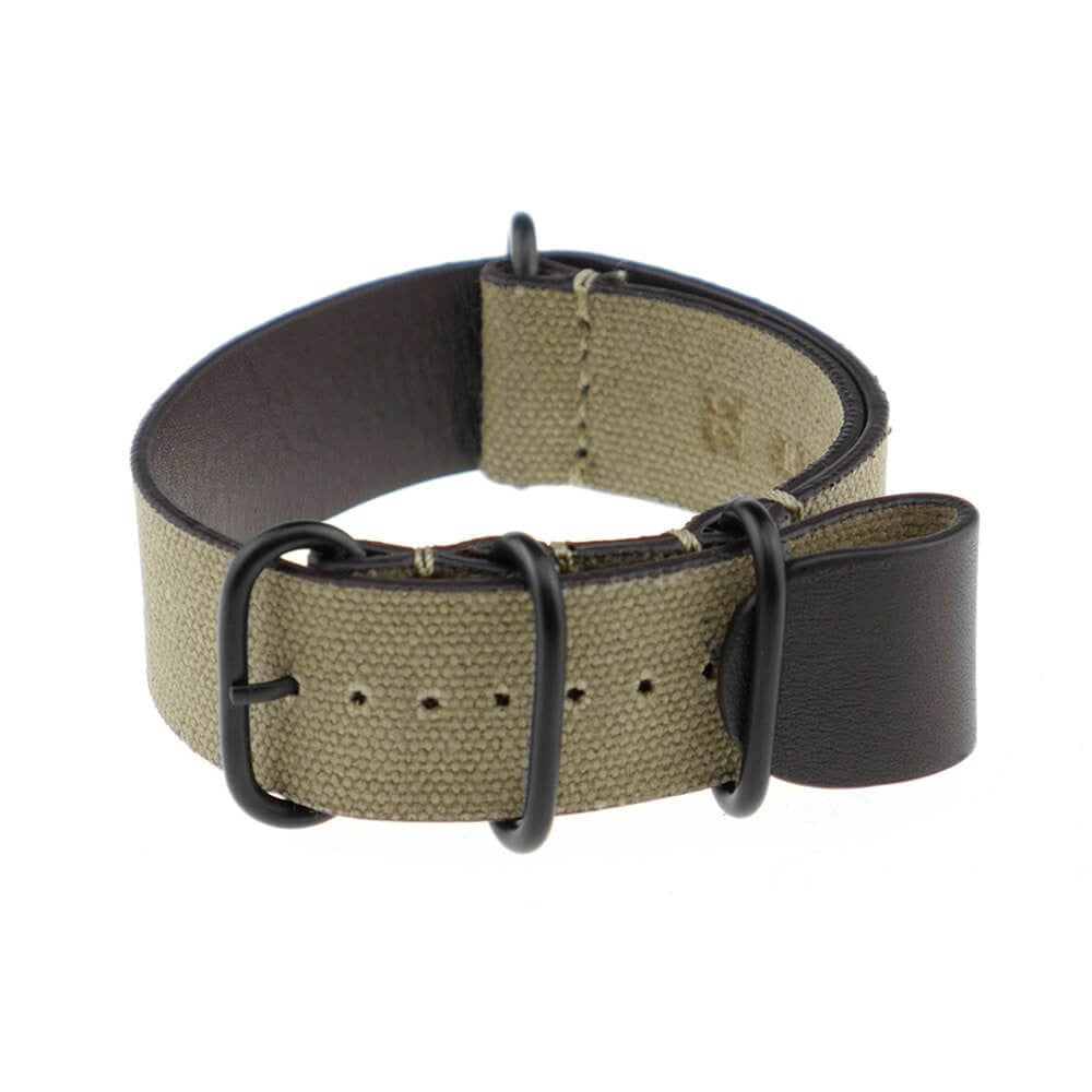 Canvas Watch Band | Tallinn | One-Piece | 4 PVD Rings | Honey