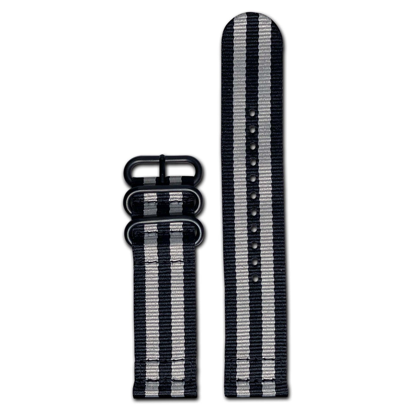 Ballistic Nylon Watch Band | Two-Piece | Bond | PVD (Black) Hardware