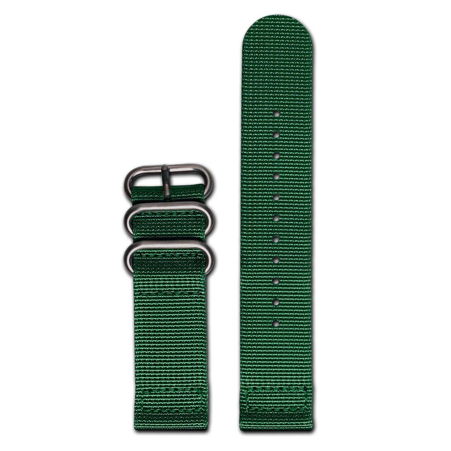 Ballistic Nylon Watch Band | Two-Piece | Green | Brushed Hardware