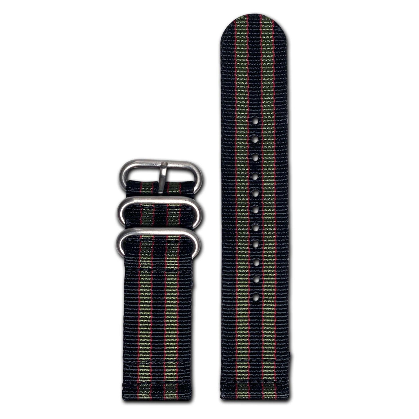Ballistic Nylon Watch Band | Two-Piece | MI6 Bond | Brushed Hardware