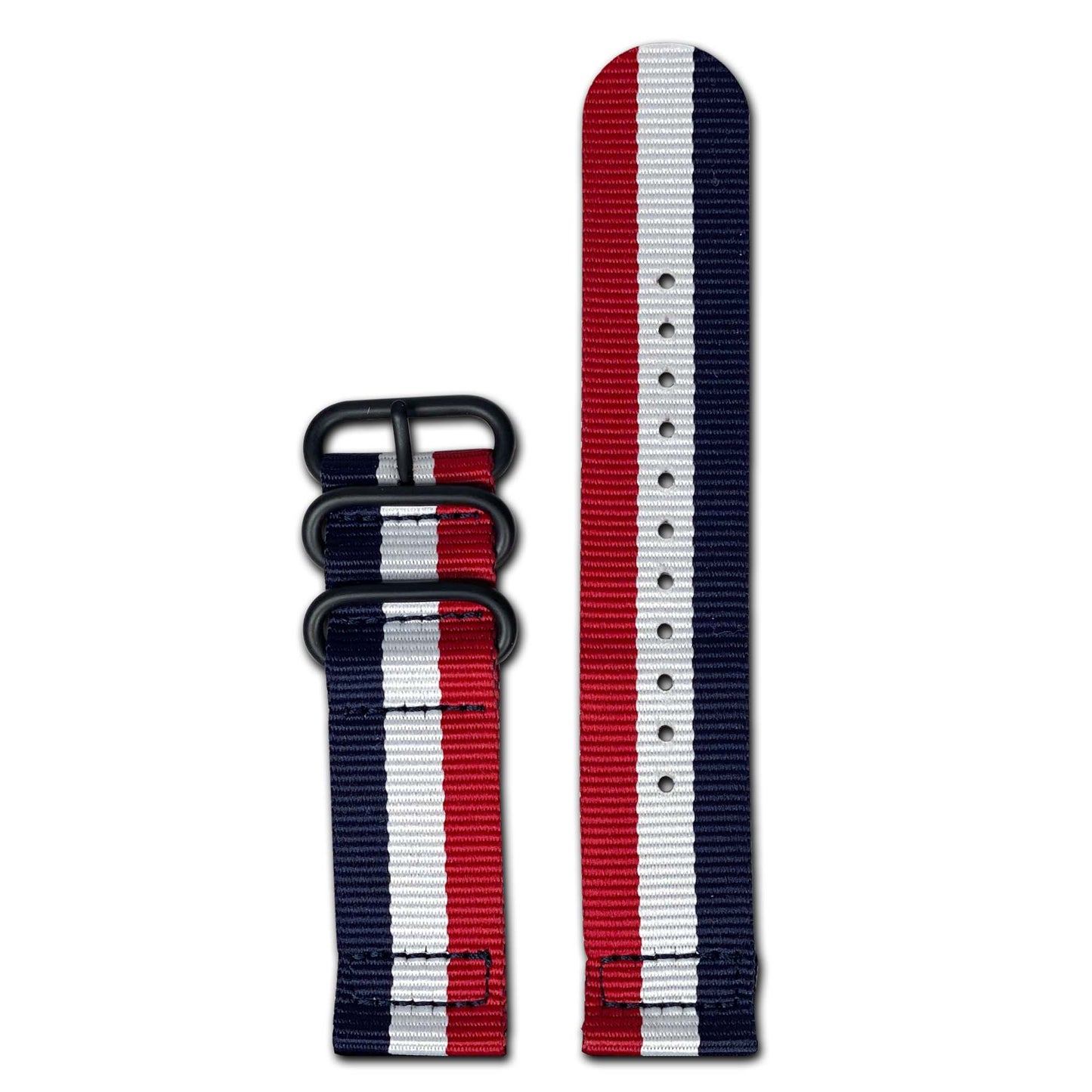 Ballistic Nylon Watch Band | Two-Piece | Patriot | PVD (Black) Hardware