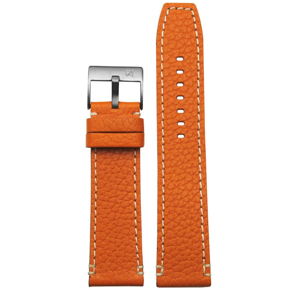 Vintage Vitello Grain Watch Band | Camel | White Stitch