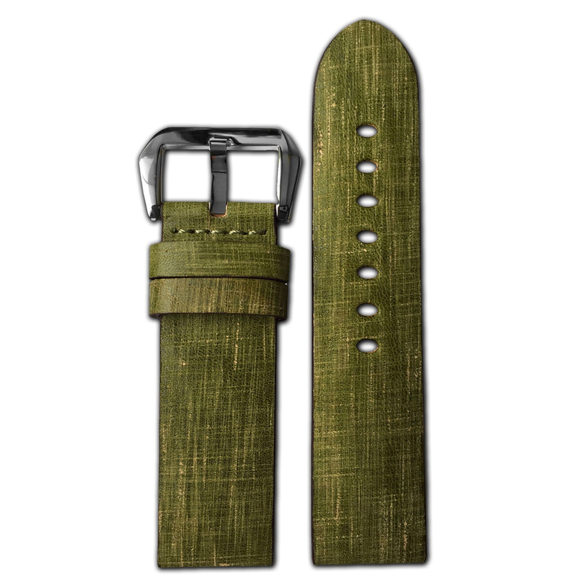 Vintage Leather Watch Band | Flat | Stichless | Moss