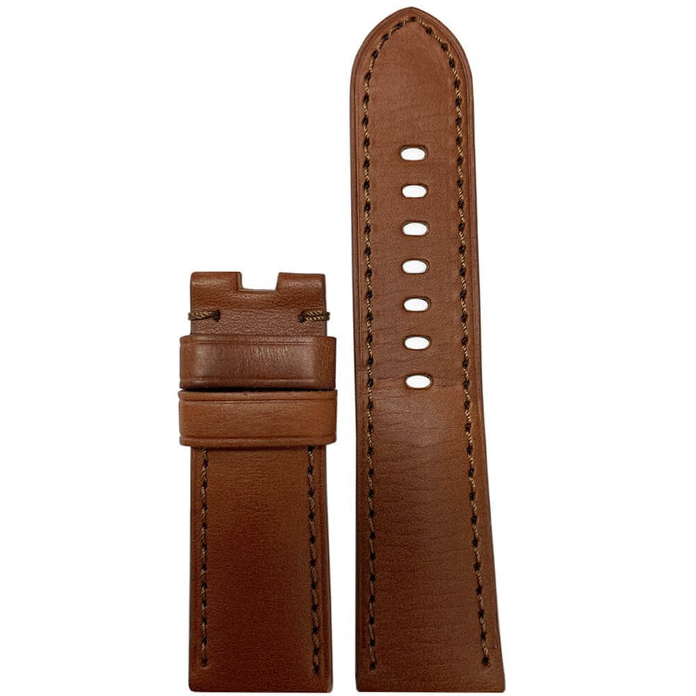 Vintage Leather Watch Band | Rou HZ | Match Stitch | For Panerai Deploy