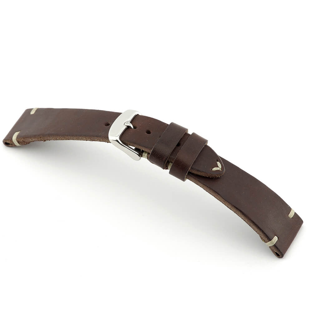 Genuine Leather Watch Band | Watts | Mocha | Minimal Stitch