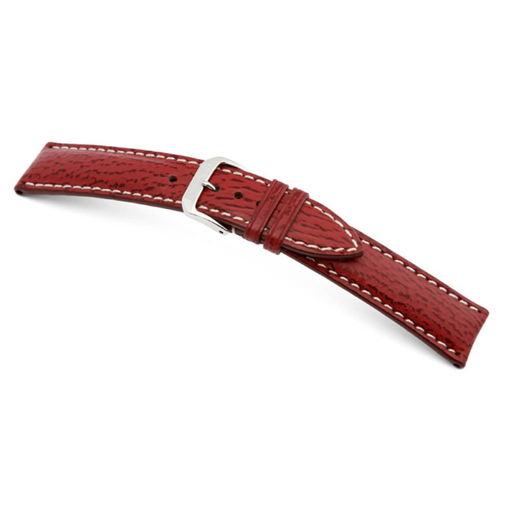 Genuine Shark Watch Band | Wave | Water Resistant | Burgundy