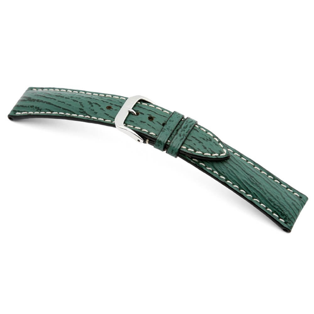 Genuine Shark Watch Band | Wave | Water Resistant | Forest Green