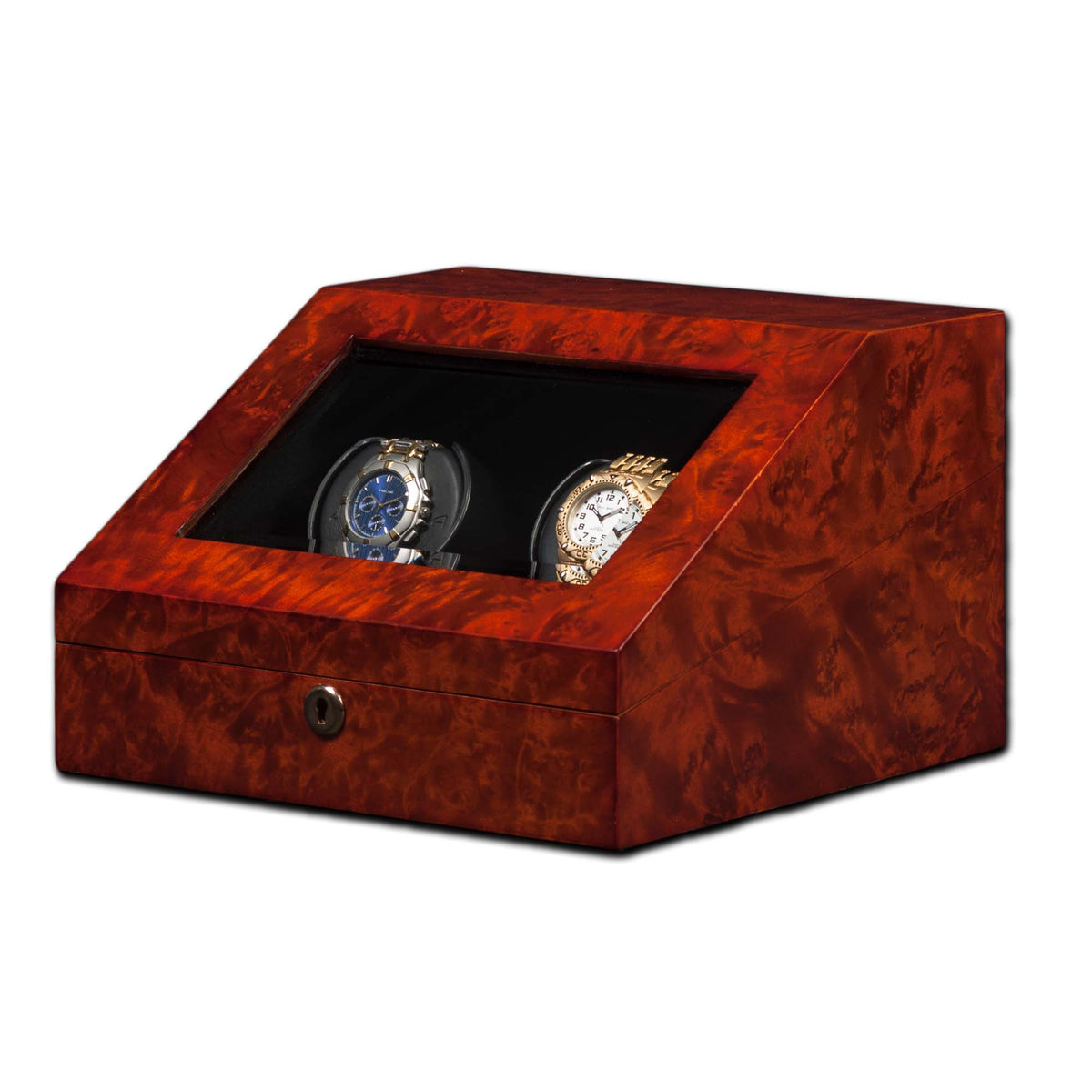 Watch Winders | Sienna 2 | Burl | Double Watch | Rotorwinder or Programmable | Closed