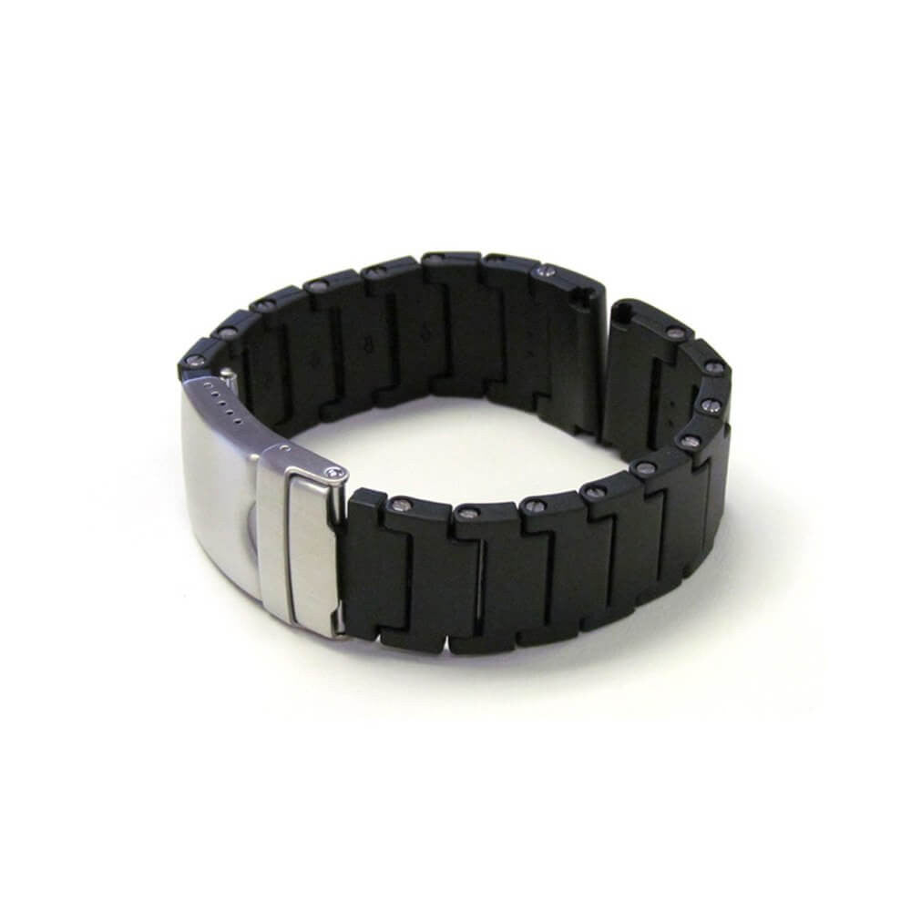 Polyurethane Watch Band | Waterproof Bracelet | Screw-in Adjustable Links | Black