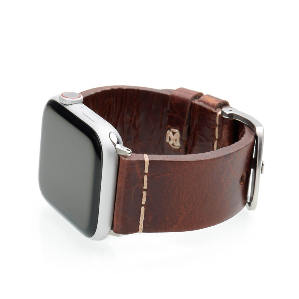 Apple Watch | Vintage Calf Leather Watch Band | Aged Brown