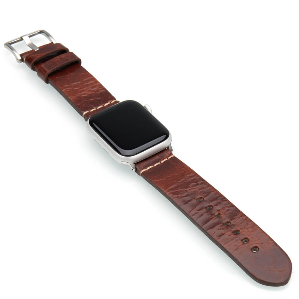 Apple Watch | Vintage Calf Leather Watch Band | Aged Brown