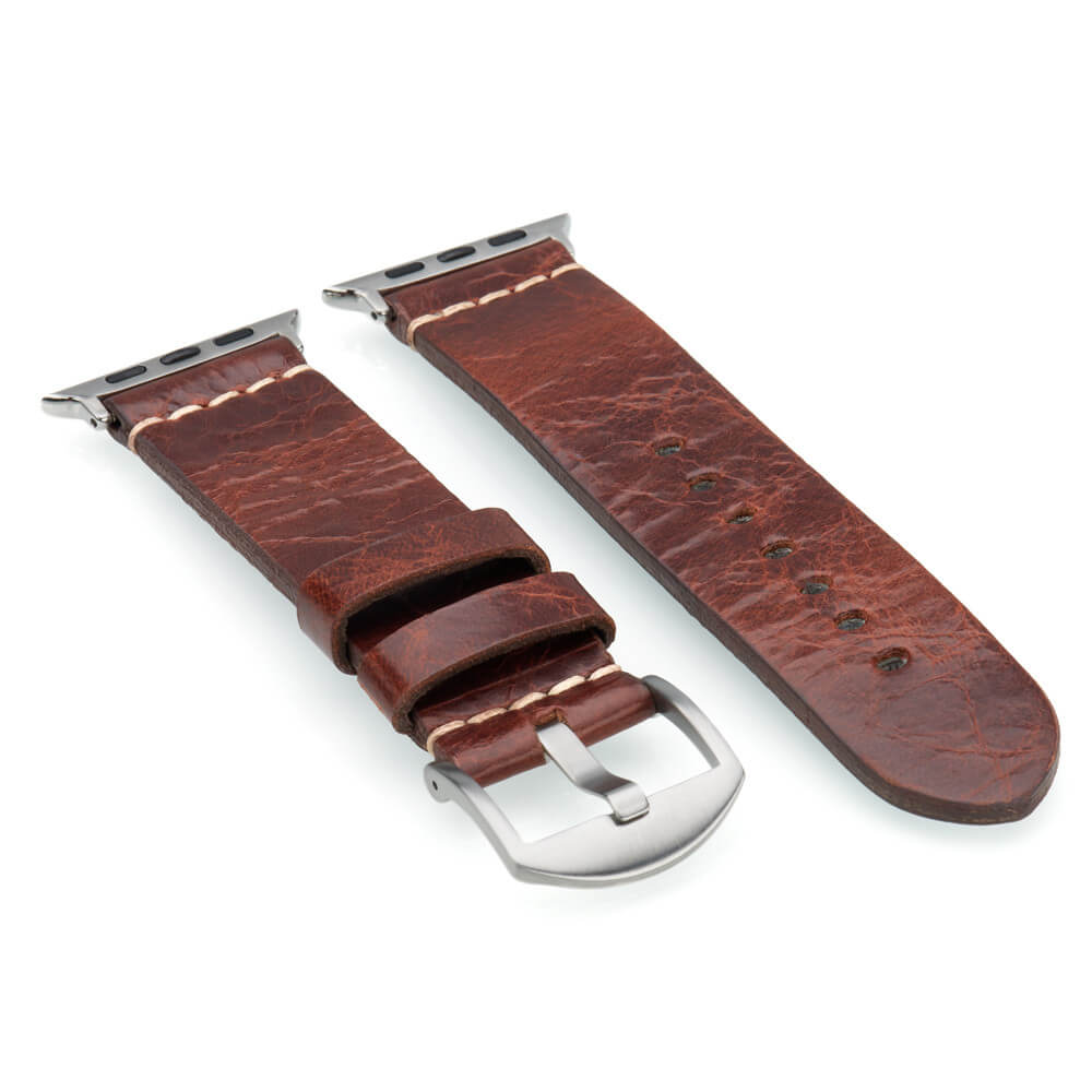 Apple Watch | Vintage Calf Leather Watch Band | Aged Brown