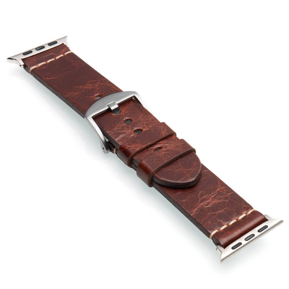 Apple Watch | Vintage Calf Leather Watch Band | Aged Brown