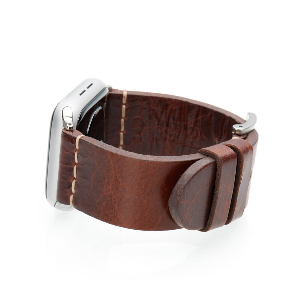 Apple Watch | Vintage Calf Leather Watch Band | Aged Brown