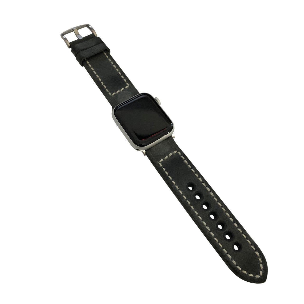 Apple Watch | Genuine Vintage Leather Watch Band | Stone Grey | Liverpool | White Stitch