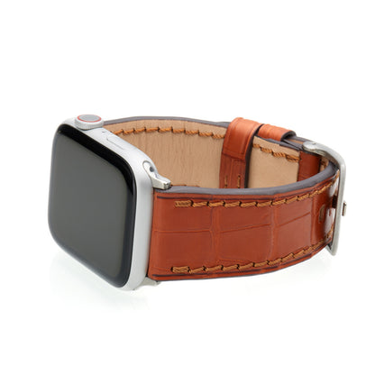 Apple Watch | Genuine Alligator Watch Band | Cognac