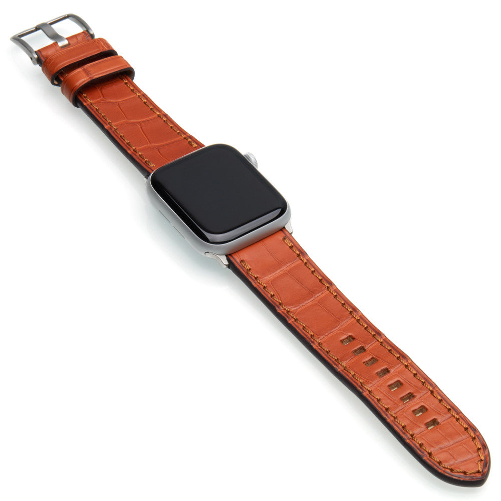 Apple Watch | Genuine Alligator Watch Band | Cognac