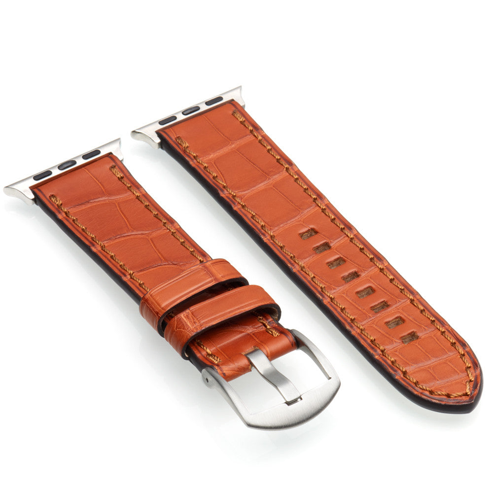 Apple Watch | Genuine Alligator Watch Band | Cognac