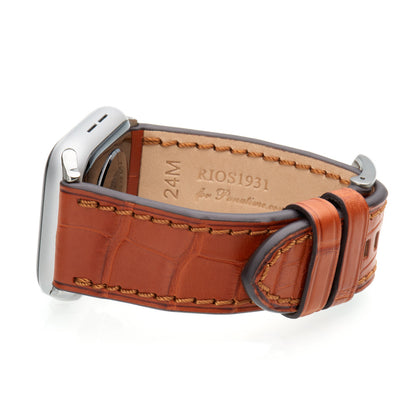 Apple Watch | Genuine Alligator Watch Band | Cognac