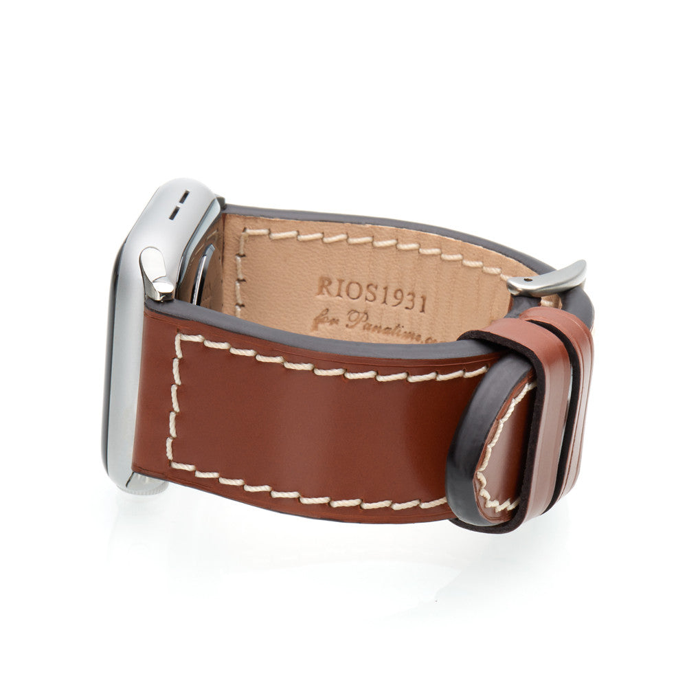 Cognac Brown Japanese Shell Cordovan Watch Strap - Apple outlet Watch Strap