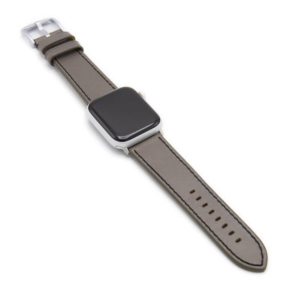 Apple Watch | Tanned Leather Watch Band | Grey | Black Stitch