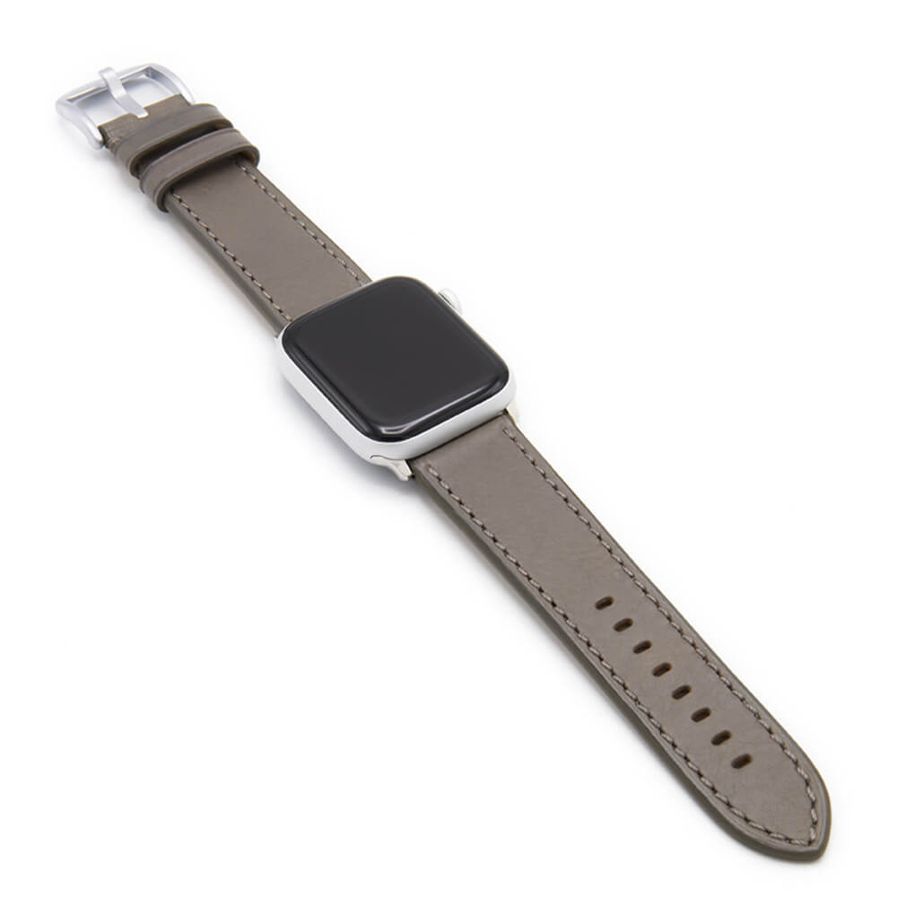 Apple Watch | Tanned Leather Watch Band | Grey | Match Stitch