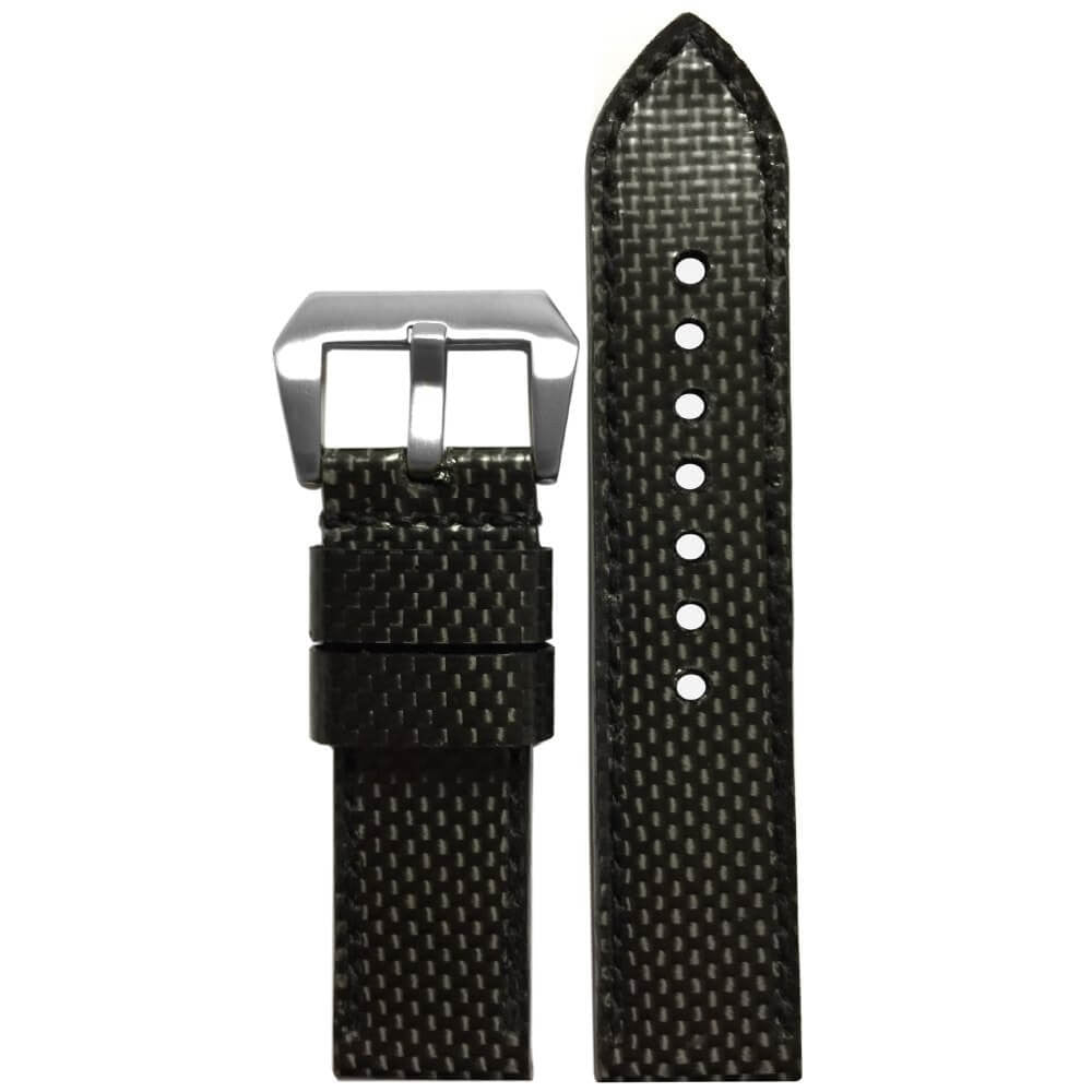 Carbon Fiber Watch Band | Handmade | Black Stitch | Gunny Straps