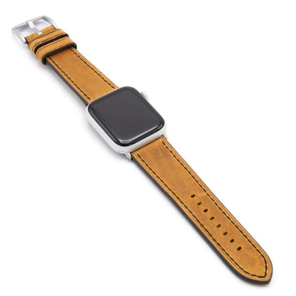 Apple Watch | Vintage Leather Watch Band | Honey | Black Stitch