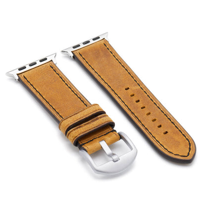 Apple Watch | Vintage Leather Watch Band | Honey | Black Stitch